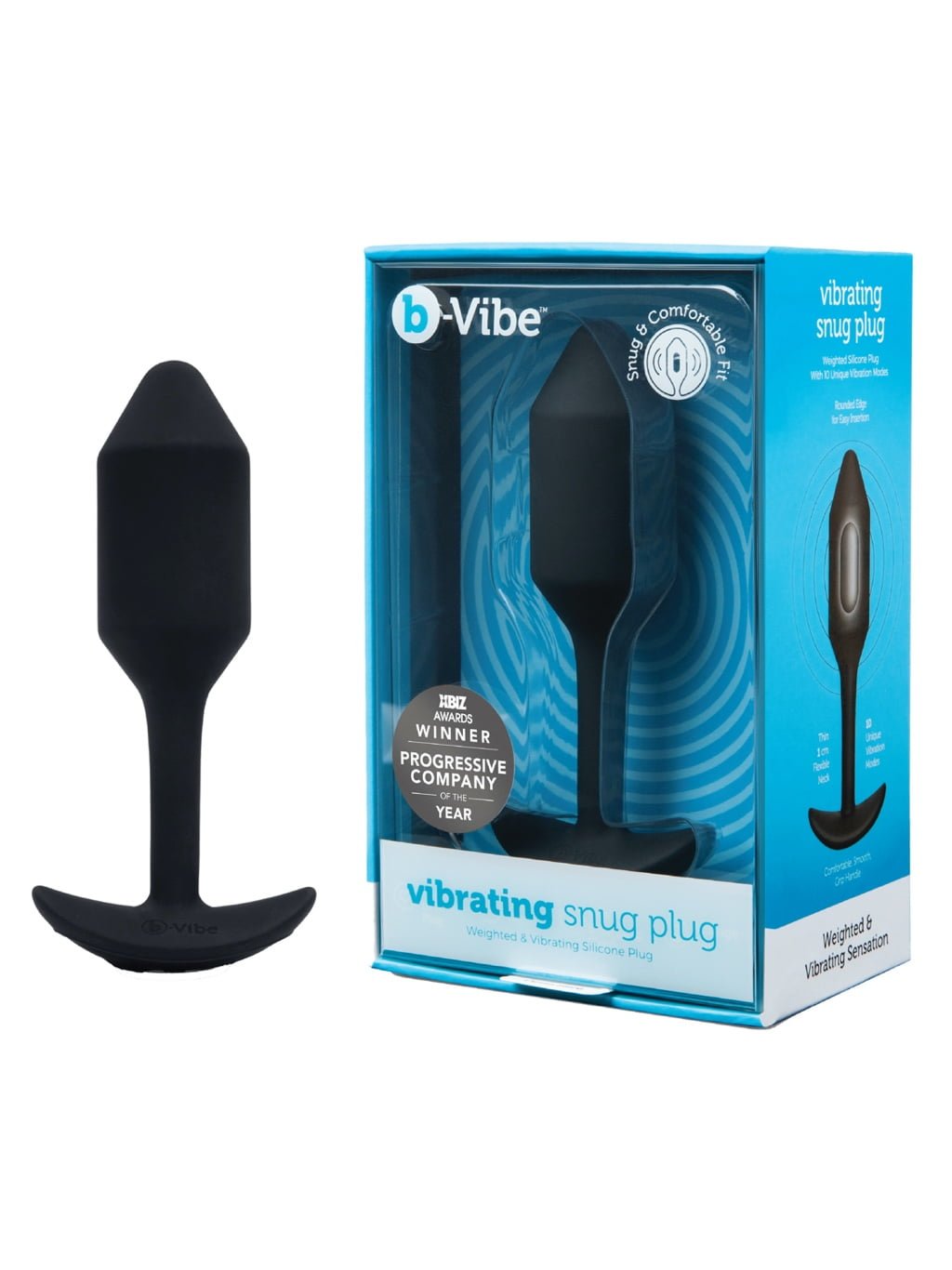B-Vibe Vibrating Snug Plug – M – Black